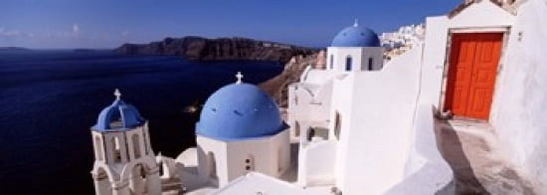 Church in a city Santorini Cyclades Islands Greece Canvas Art - Panoramic Images (18 x 7)