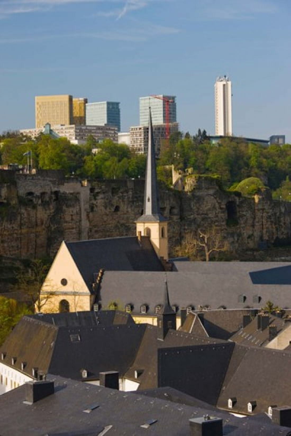 Church in a city St Jean du Grund Church Grund Luxembourg City Luxembourg Canvas Art - Panoramic Images (24 x 36)