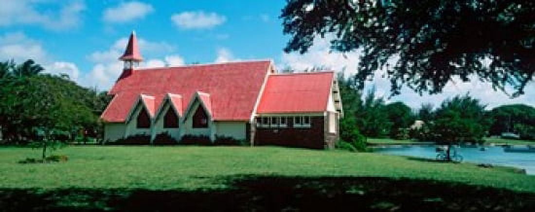 Church in a field Cap Malheureux Church Mauritius island Mauritius Canvas Art - Panoramic Images (30 x 12)