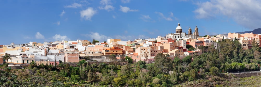 Church in a town San Sebastian Church Aguimes Gran Canaria Las Palmas Canary Islands Spain Canvas Art - Panoramic Images (36 x 12)