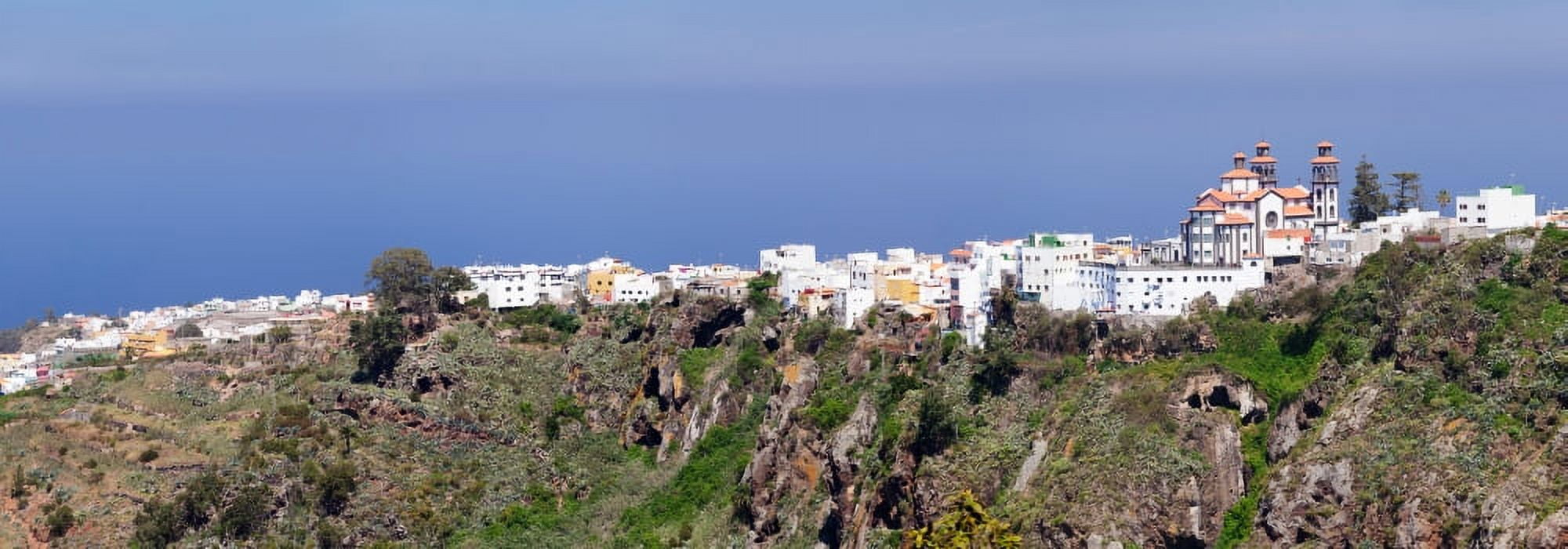 Church in a town at coast El Pilar Church Moya Gran Canaria Las Palmas Canary Islands Spain Canvas Art - Panoramic Images (36 x 12)