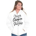 thumbnail image 1 of Church is Cheaper Than Therapy Zip Hoodie Sweatshirt Women Brisco Brands S, 1 of 5