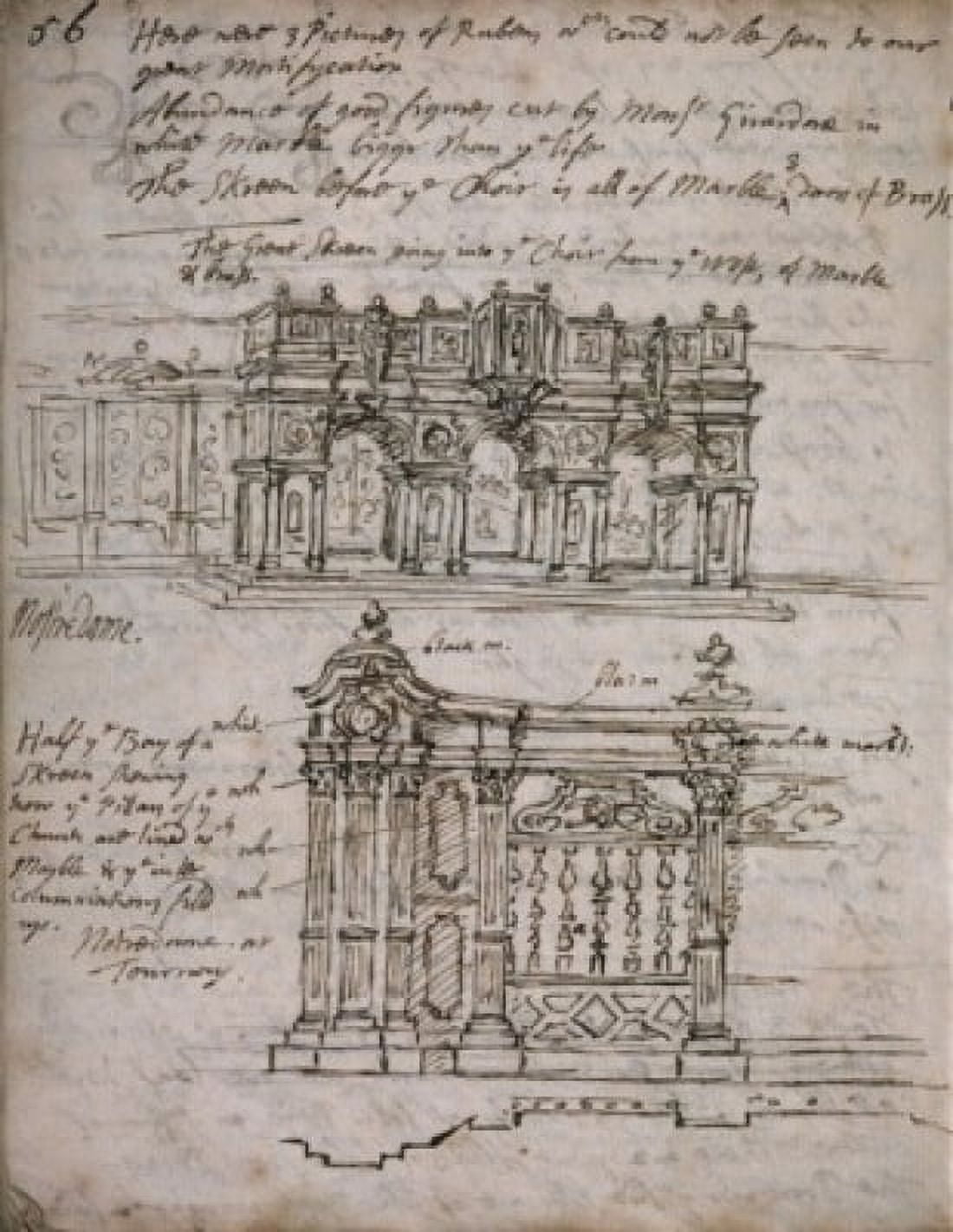 Church of Notre Dame by James Thornhill (1675-1734) Canvas Art - James Thornhill (24 x 36)