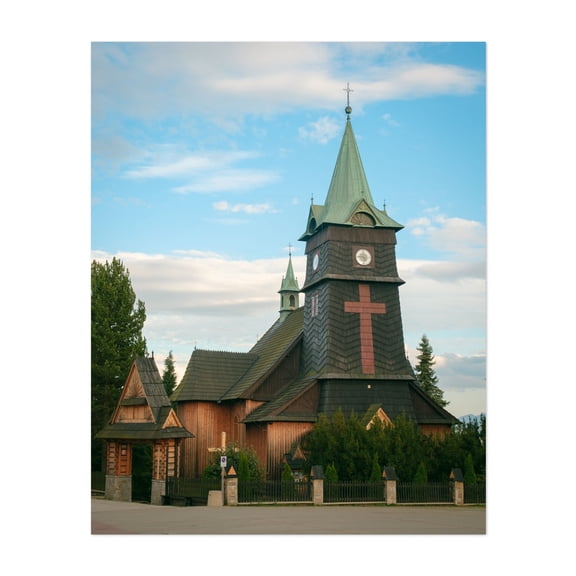 Church of Saint Anne, Ząb - Ząb Małopolskie Poland Photography Unframed Wall Art Print 8 x 10 inches