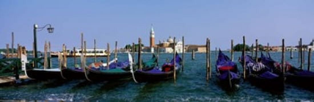 Church of San Giorgio Maggiore and Gondolas Venice Italy Canvas Art - Panoramic Images (18 x 6)
