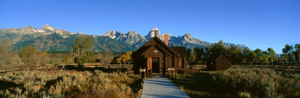 Church of Transfiguration Grand Teton National Park Wyoming Canvas Art - Panoramic Images (27 x 9)