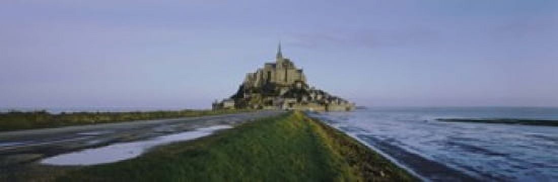 Church on the beach Mont Saint-Michel Normandy France Canvas Art - Panoramic Images (18 x 6)