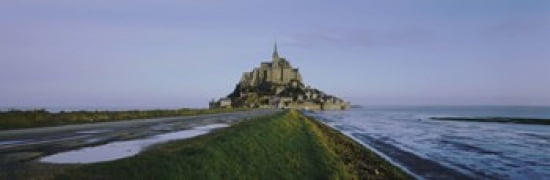 Church on the beach Mont Saint-Michel Normandy France Canvas Art - Panoramic Images (36 x 12)