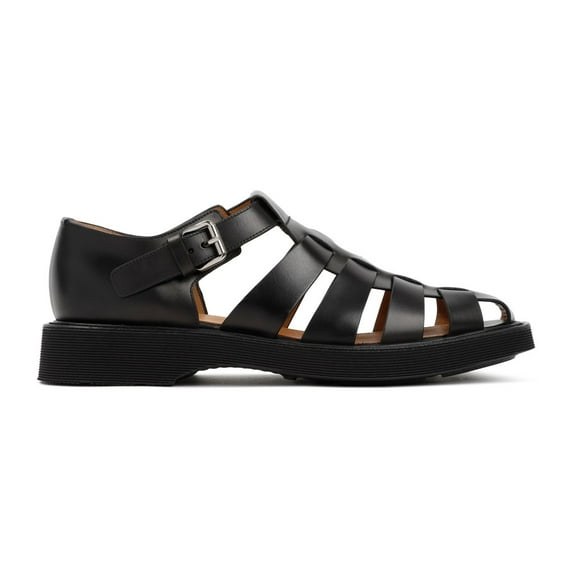 Church's Black Leather Hove Sandals Black (Men's)
