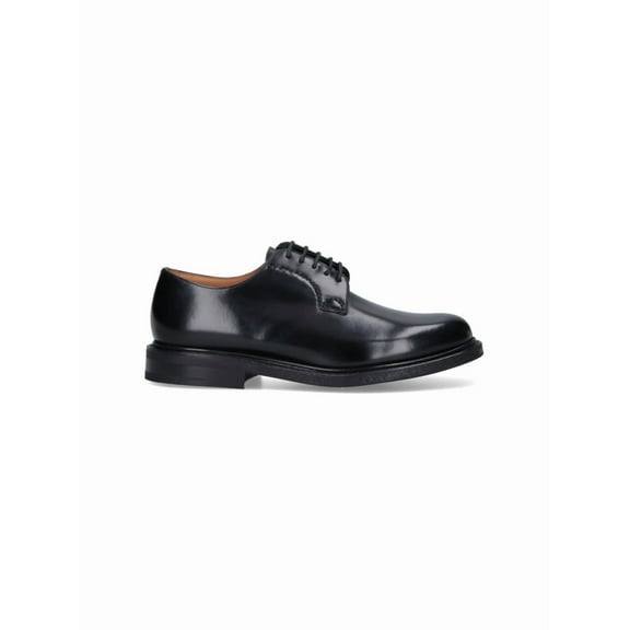 Church's Polished Black Leather Derby Shoes With Rounded Toe Black (Men's)