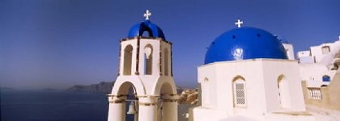 Church with sea in the background Santorini Cyclades Islands Greece Canvas Art - Panoramic Images (18 x 7)