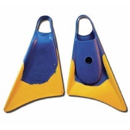 Churchill Makapuu Adult Unisex Floating Rubber Swim Fins, Blue/Orange, MED/LG