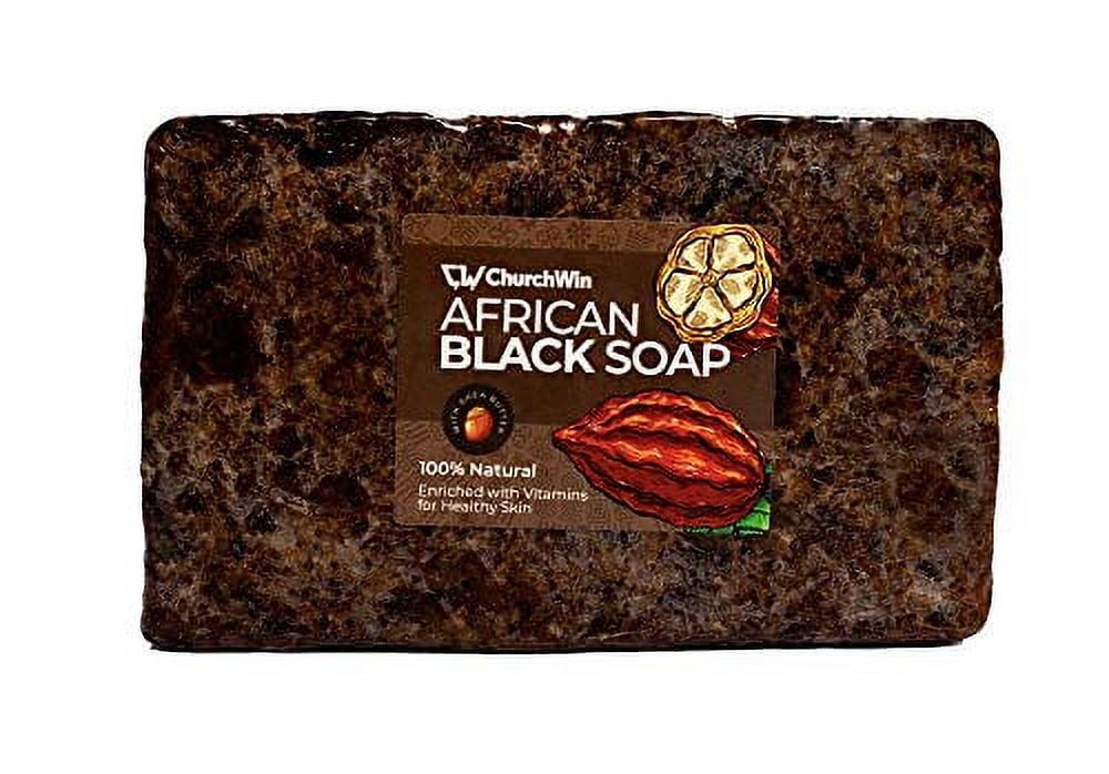 Churchwin African Black Soap (1 Pound), 100 Natural Soap, For Acne