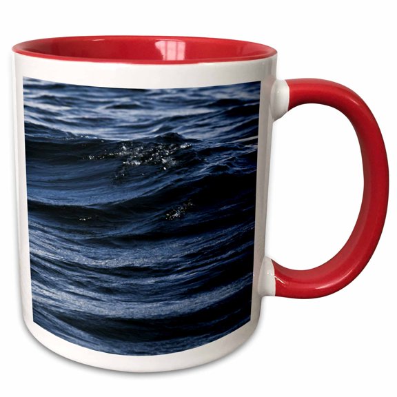 3drose, Churning Ocean Waves Sea Open Water, 11oz Two-tone Red Mug