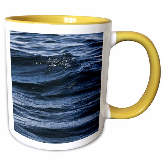 3drose, Churning Ocean Waves Sea Open Water, 11oz Two-tone Yellow Mug