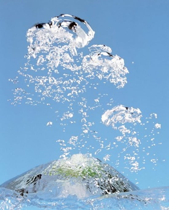 Churning bubbles rising upwards in blue water Canvas Art - Panoramic Images (20 x 24)