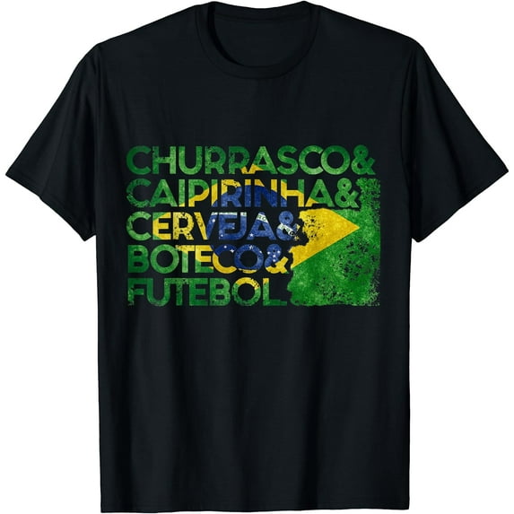 Churrasco, Caipirinha, Cerveja, Boteco & Futebol Brazil flag T-Shirt