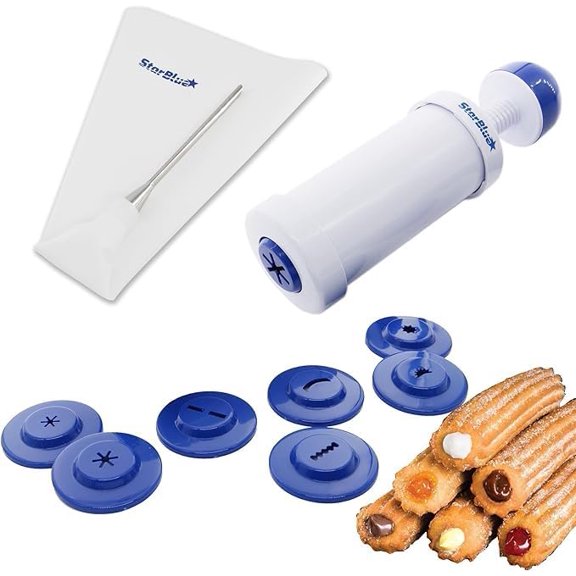 Churrera Churro Maker and Filler Set with FREE Recipe Book - Easy Piping Nozzle Tool for Deep Fry Stuffed Churro