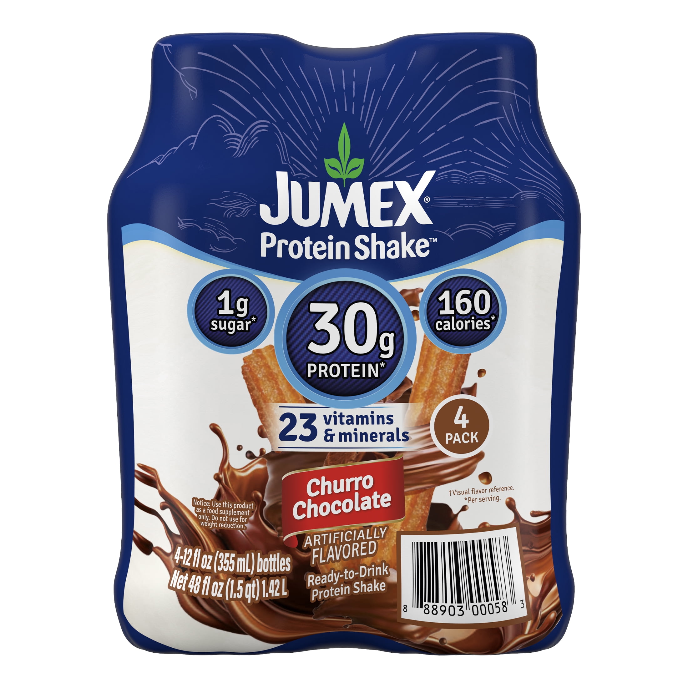 Jumex Protein Shake Churro Chocolate, 30g Protein, 12 fl oz, 4 Pack