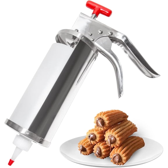 Churro Maker Churro Filling Gun Manual Spanish Doughnuts Filler 1 L Cookie Press Maker Stainless Steel