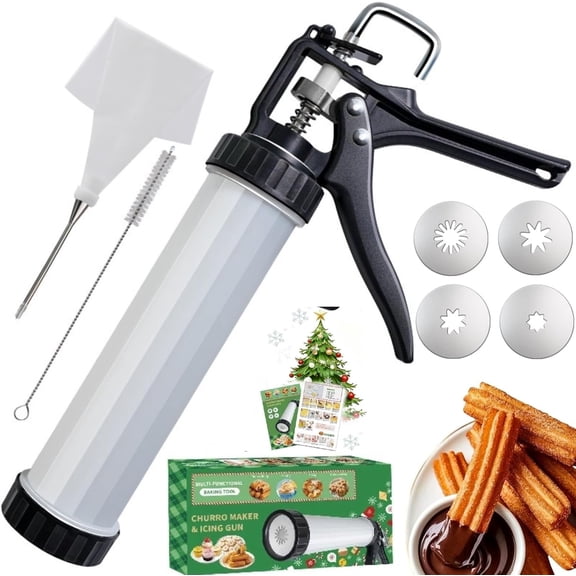 Churro Maker Machine Kit, Large & Durable 15" Churro Gun with Hollow Churro Disc, Maquina Para Hacer Churros, Churreras Para Churros, Churro Maker Machine, Cookie Press, Gifts for Christmas