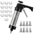 thumbnail image 1 of Churro Maker Machine, Stainless Steel Cookie Press Set with Adjustable Handle, Multiple Shape Molds, Hand-Powered Tool for Home Baking, 22 cm Length, 6 cm Top Diameter, 1 of 5