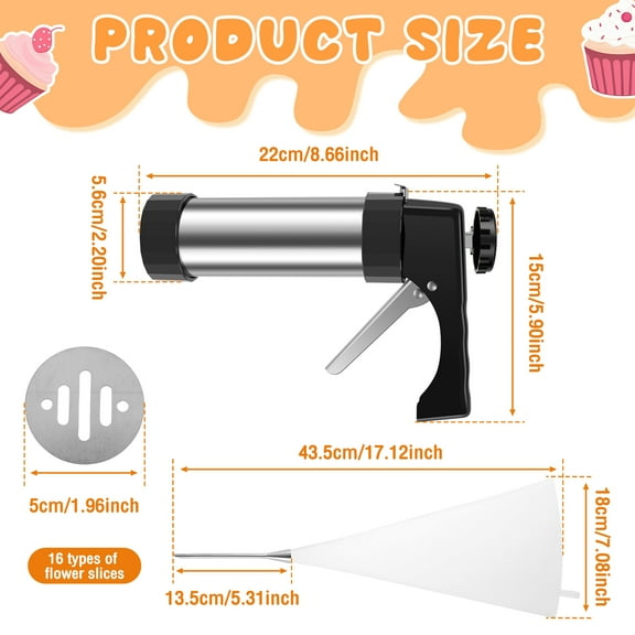 Churro Maker Machine Thickened Stainless Steel Churro Maker Kit Multifunctional Churro Maker Gun Kit Household Churro Cookie Making Kit for Homemade Churros Cookies