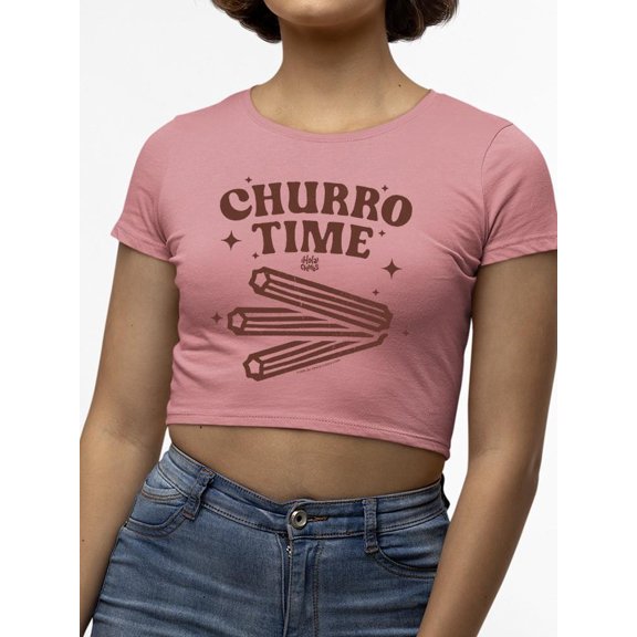 Churro Time Retro Starry Snack Women's Crop Tee