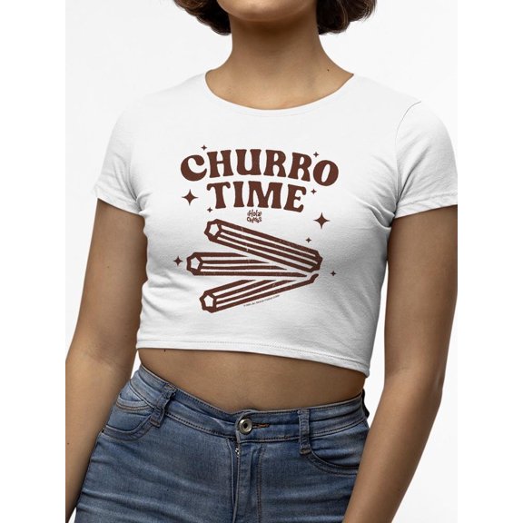 Churro Time Retro Starry Snack Women's Crop Tee
