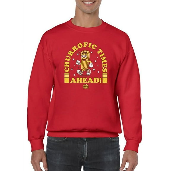 Churrofic Times Ahead Cartoon Snack Graphic - Fun Foodie Design Men's Sweatshirt