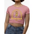 thumbnail image 1 of Churrofic Times Ahead Cartoon Snack Graphic - Fun Foodie Design Women's Crop Tee, 1 of 4