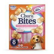 Churu Bites for Dogs Chicken Recipe wraps Tuna with Salmon Recipe Soft Baked Chicken Filled with Churu Puree 24 tubes 8 packs of 3 tubes