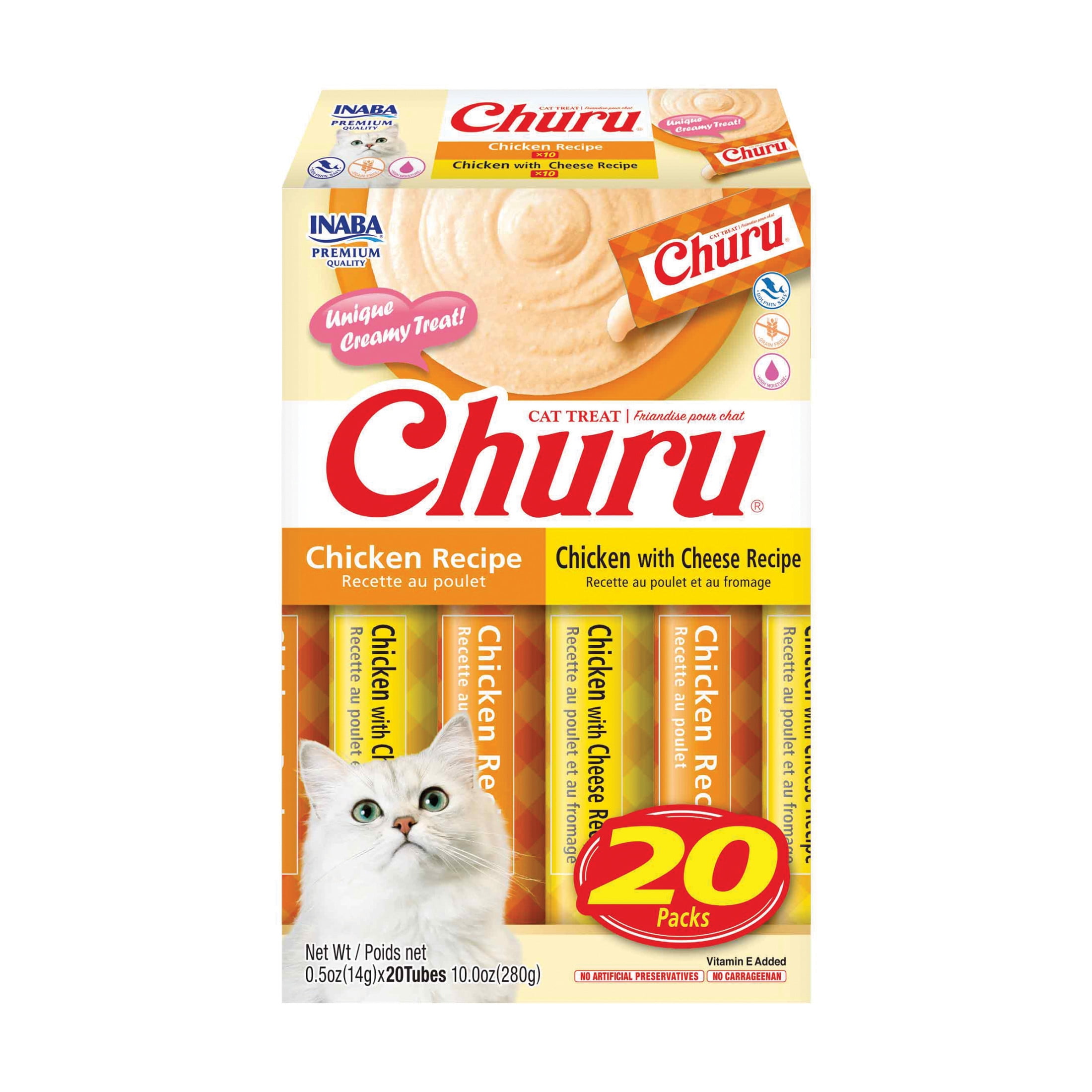 Inaba Churu Creamy, Lickable Wet Cat Treats, 0.5 oz, 20 Inaba Churu Creamy, Lickable Wet Cat Treats, 0.5 oz, 20