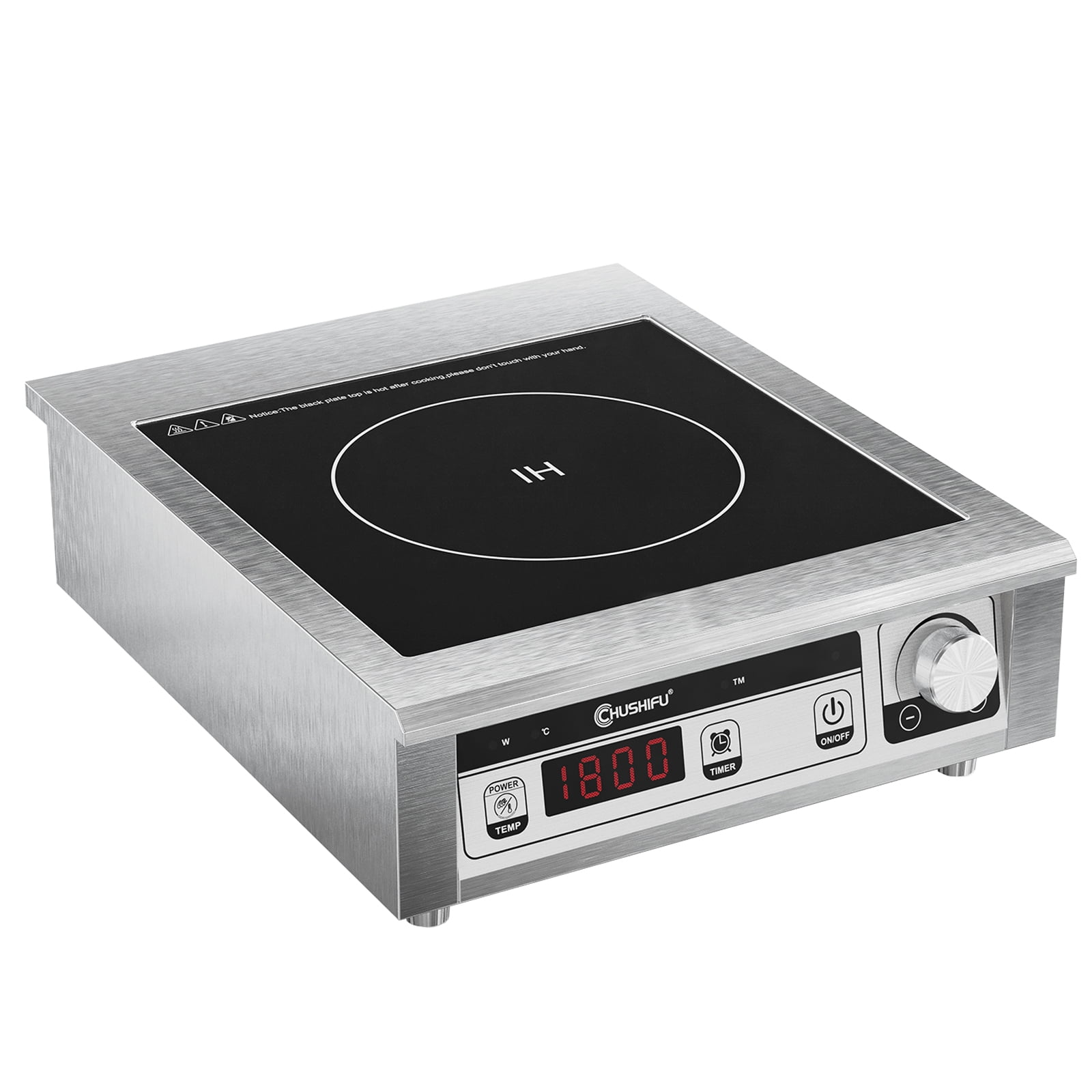 Portable Induction Cooktop, POTFYA Professional Countertop Single Burner Induction Hot Plate with LCD Sensor Touch, Powerful 1800W, 3-Hour Timer