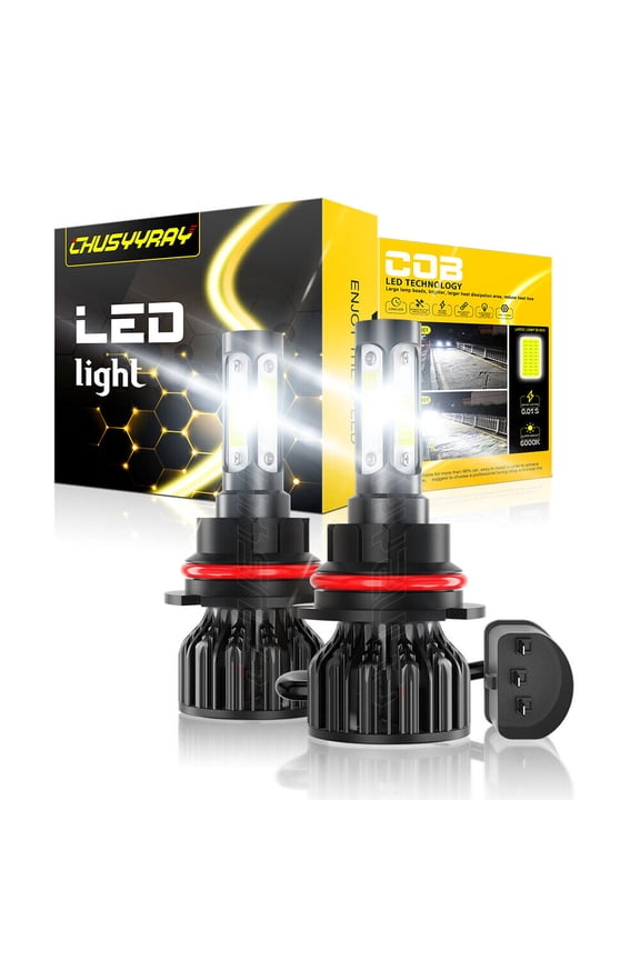 9004 9007 LED Headlight Bulb, 300% Brightness 16000 Lumens Per Pair, 6000K Xenon White, High Beam&Low Beam, Two Functions, Hb5 Led Replacement Bulbs, Pack Of 2