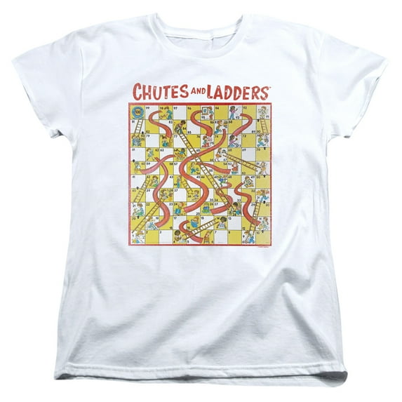 Chutes And Ladders 79 Game Board S/S Women's T-Shirt White