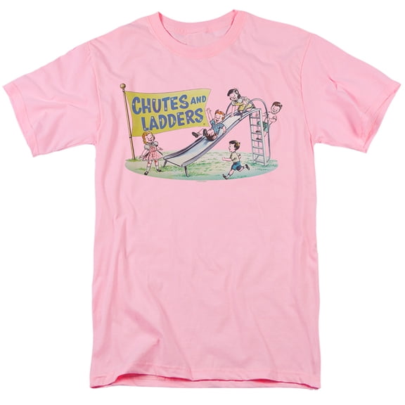 Chutes And Ladders Old School S/S Adult 18/1 T-Shirt Pink