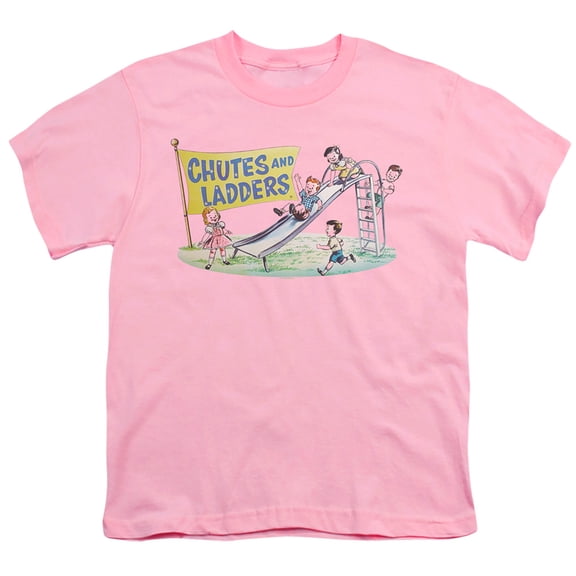 Chutes And Ladders Old School S/S Youth 18/1 T-Shirt Pink