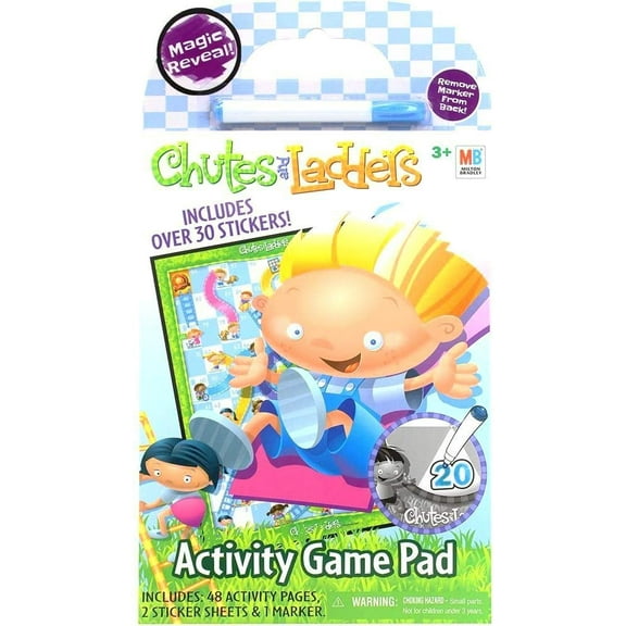 Chutes and Ladders Game Activity Pad Magic Reveal Game Mazes Stickers + More