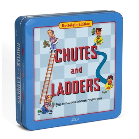 WS Game Company Chutes and Ladders Nostalgia Edition Board Game in Collectible Tin