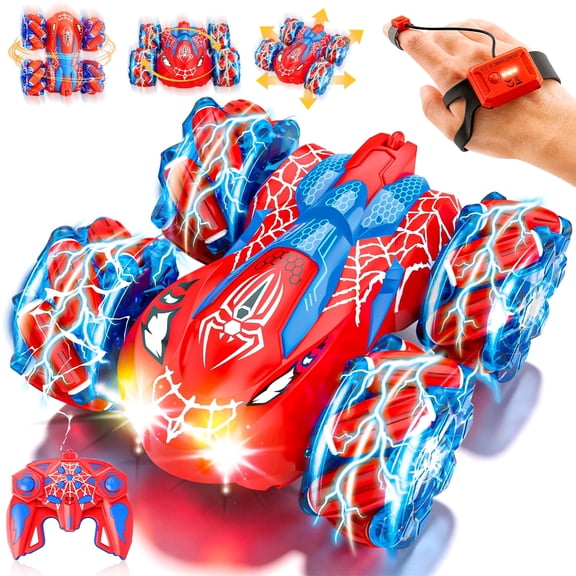 Chuvikid Remote Control Car, RC Car 2.4GHz Spider Double-Sided RC Stunt Car,360° Spins,Remote Control Vehicle Toy Gift for Boys & Girls 6-12