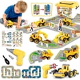thumbnail image 1 of Chuvikid 6 in 1 Take Apart Construction Truck Toys,DIY Engineering Building Toy with Drill,City Map,Storage Box,Gift for Boys Ages 3-8, 1 of 8