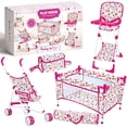 thumbnail image 1 of Chuvikid Baby Doll Toy Set, Stroller Bed Highchair ,Convenient Handbag and Travel Storage Bag,Baby Doll Accessories Furniture Set for Girls Boys Gift Aged 3-12, 1 of 9