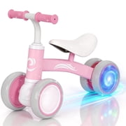 Chuvikid Colorful Lighting Baby Balance Bike,No Pedal 4 Silence Wheels & Soft Seat Pre-School First Riding on Toys,Birthday Gifts for Boys Girls Ages 10-36 Month