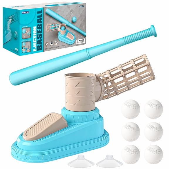 Chuvikid Kids Auto Baseball Pitching Machine with Pitching Machine,Baseball,Bat,Outdoor Training Equipment Baseball Toy Set Gift for kids Ages 3-12