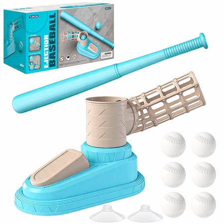 Chuvikid Kids Auto Baseball Pitching Machine with Balls,Bat,Outdoor Training Equipment Baseball Toy Set Gift for Kids Ages 3-12