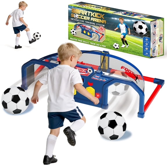 Chuvikid Soccer Trainer Ball Set,Soccer Roundabout Sport Games with PU Ball,Music & 3 Modes Auto-Scoring,Indoor & Outside Soccer Toys Gifts for Boys Girls Ages 6-12