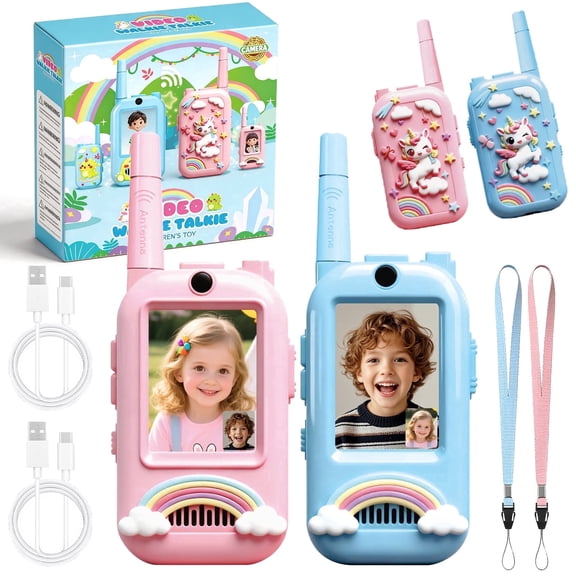 Chuvikid Walkie Talkies for Kids,2 Pack Intercom Kids Walkies Talkies,,Family Outsider/Indoor Games,Birthday Gifts for Boys Girls Ages 3+