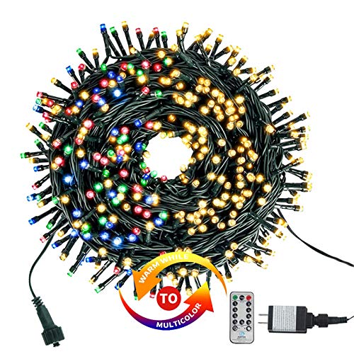 Chuya 300Led Dual Color Changing Christmas Tree Lights,Warm White To
