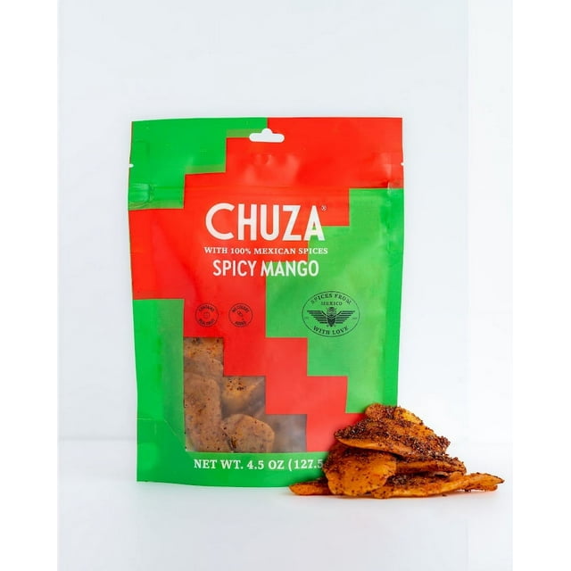 Chuza Dried Mango Mexican Snacks, Dried Fruit Mexican Candy From Mexico w/ 100% Mexican Spices, Value Pack of 3 (4.5oz each)